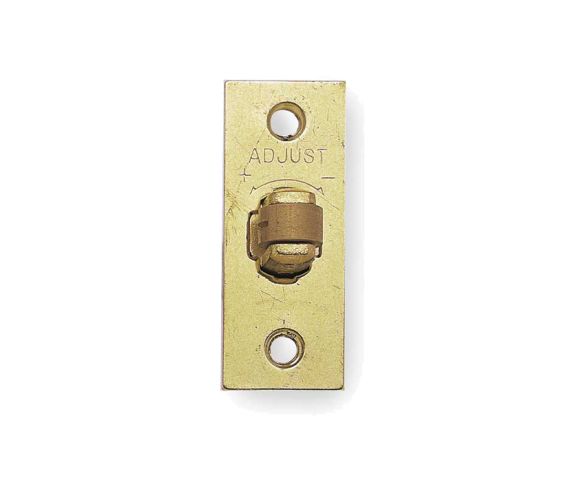 Adjustable Rollerbolt Catch With Brass Roller, Polished Brass