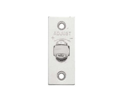 Adjustable Rollerbolt Catch With Nylon Roller, Polished Chrome