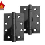 4 Inch Steel Ball Bearing Door Hinges - Black Finish
