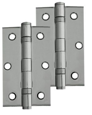 3 Inch Ball Bearing Hinges, Polished Chrome (sold in pairs)
