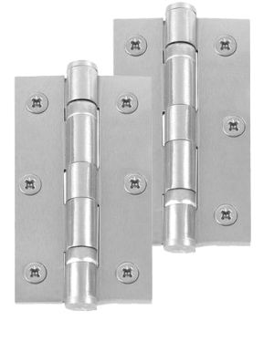 3 Inch Ball Bearing Hinges, Satin Chrome (sold in pairs)