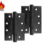 4 Inch Fire Rated Stainless Steel Ball Bearing Hinges, Black Finish