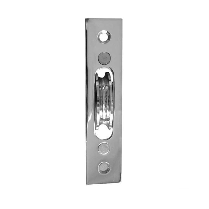 Sash Window Axle Pulley, Polished Chrome With Brass Roller