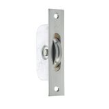 Sash Window Axle Pulley, Satin Chrome With Brass Roller