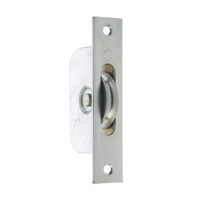 Sash Window Axle Pulley, Satin Chrome With Brass Roller