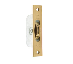 Sash Window Axle Pulley, Polished Brass With Brass Roller