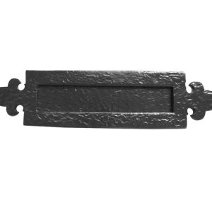 Fleur De Lys Letter Plate (350mm x 85mm), Black Antique