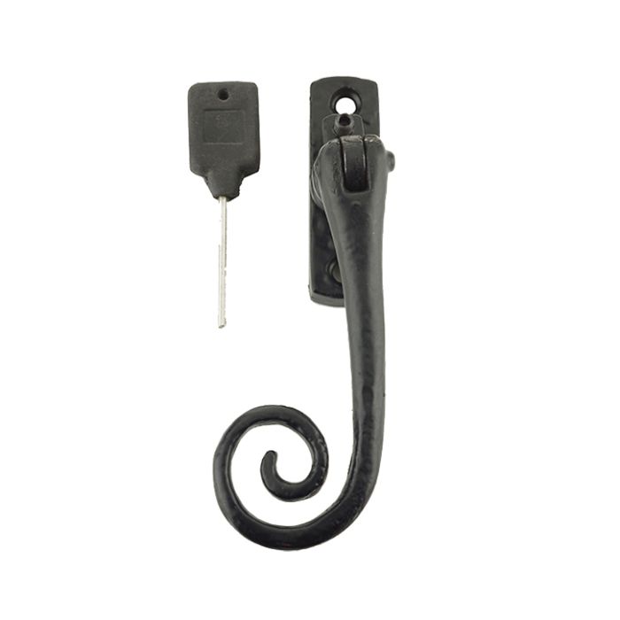 Left Or Right Handed Locking Espagnolette Casement Fastener, Black Antique