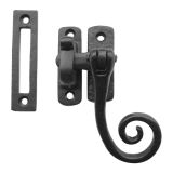 Non-Lockable Casement Fastener Hook & Mortice Plate, Black Antique