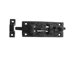 Straight Barrel Bolt (100mm), Black Antique