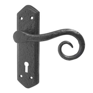 Royal Door Handles On Backplate, Black Antique (sold in pairs)