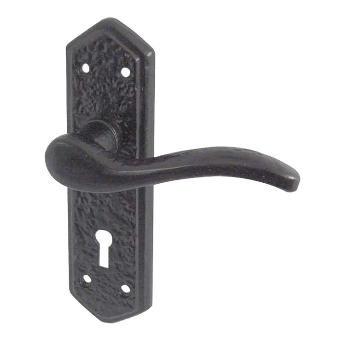 Wentworth Door Handles On Backplate, Black Antique (sold in pairs)