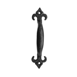 Fleur De Lys Cabinet Pull Handle (230mm), Black Antique