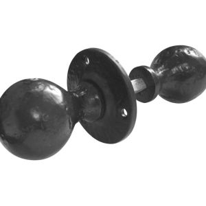 Ball Shape Rim Door Knob, Black Antique