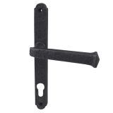 PVCu Lever Door Handles (240mm Backplate - 92mm C/C Euro Lock), Black Antique