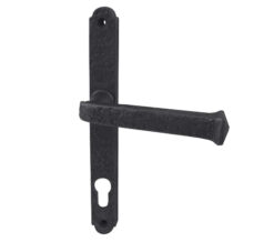 PVCu Lever Door Handles (240mm Backplate - 92mm C/C Euro Lock), Black Antique