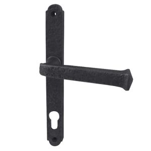 PVCu Lever Door Handles (240mm Backplate – 92mm C/C Euro Lock), Black Antique