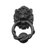 Lion Head Door Knocker (165mm x 100mm), Black Antique