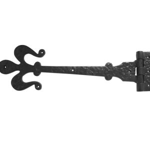Fleur De Lys Working Hinges (400mm), Black Antique (sold in pairs)