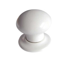 Porcelain Mortice Door Knobs, Plain White