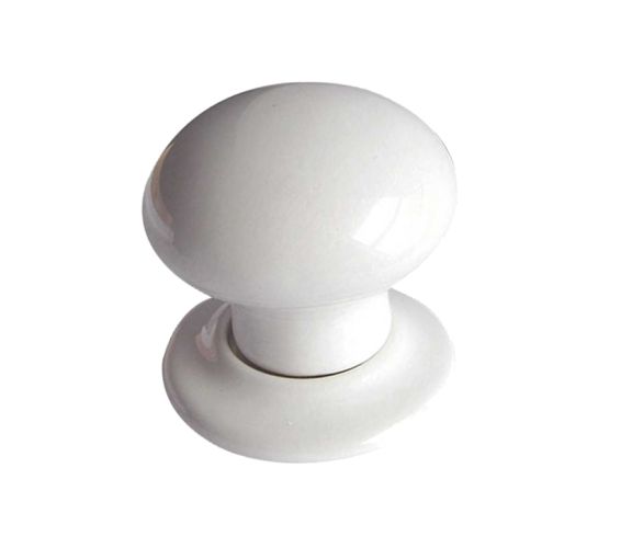 Porcelain Mortice Door Knobs, Plain White