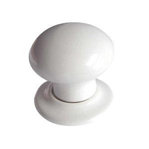 Porcelain Mortice Door Knobs, Plain White