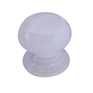 Porcelain Cupboard Door Knobs, Plain White