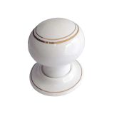 Porcelain Mortice Door Knobs, Goldline White