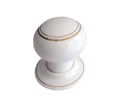 Porcelain Mortice Door Knobs, Goldline White