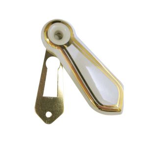 Porcelain Covered Standard Profile Escutcheons, White Porcelain With Goldline