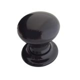 Porcelain Mortice Door Knobs, Plain Black