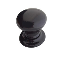 Porcelain Mortice Door Knobs, Plain Black