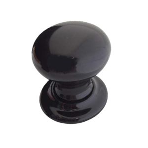 Porcelain Mortice Door Knobs, Plain Black