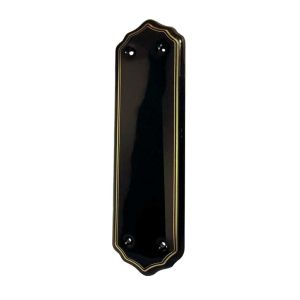 Porcelain Fingerplate (280mm x 78mm), Goldline Black