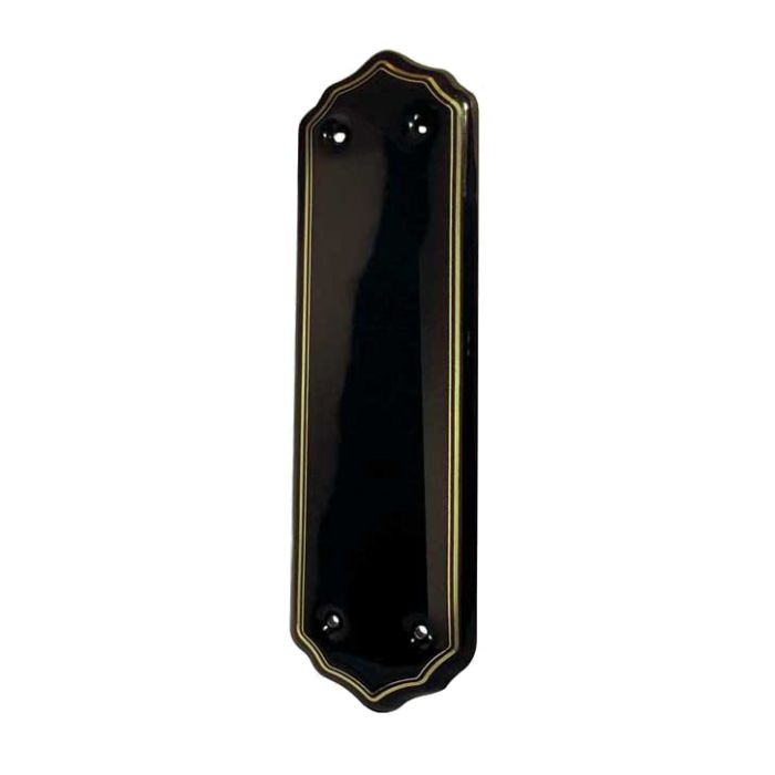 Porcelain Fingerplate (280mm x 78mm), Goldline Black