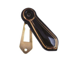 Porcelain Covered Standard Profile Escutcheons, Goldline Black