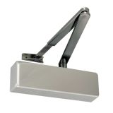 Standard Power Size 2-4 Overhead Door Closer With Black Arm, Silver Enamelled
