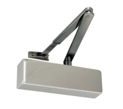 Standard Power Size 2-4 Overhead Door Closer With Black Arm, Silver Enamelled