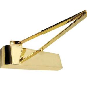 Contract Size 2-4 Overhead Door Closer With Matching Arm, Polished Brass