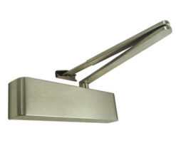 Slimline Architectural Size 2-5 Overhead Door Closer With Matching Arm (DDA Compliant), Silver Enamelled