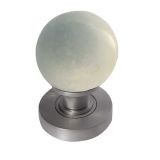 Frelan Hardware White Marble Mortice Door Knob - Satin Chrome (sold in pairs)