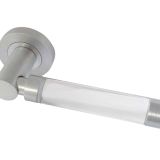 Milo Glass Door Handles On Round Rose