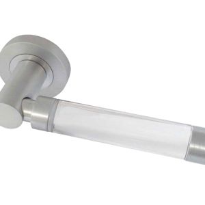 Milo Glass Door Handles On Round Rose