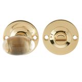 Glass Bathroom Turn & Release (36mm Rose Diameter), Polished Brass