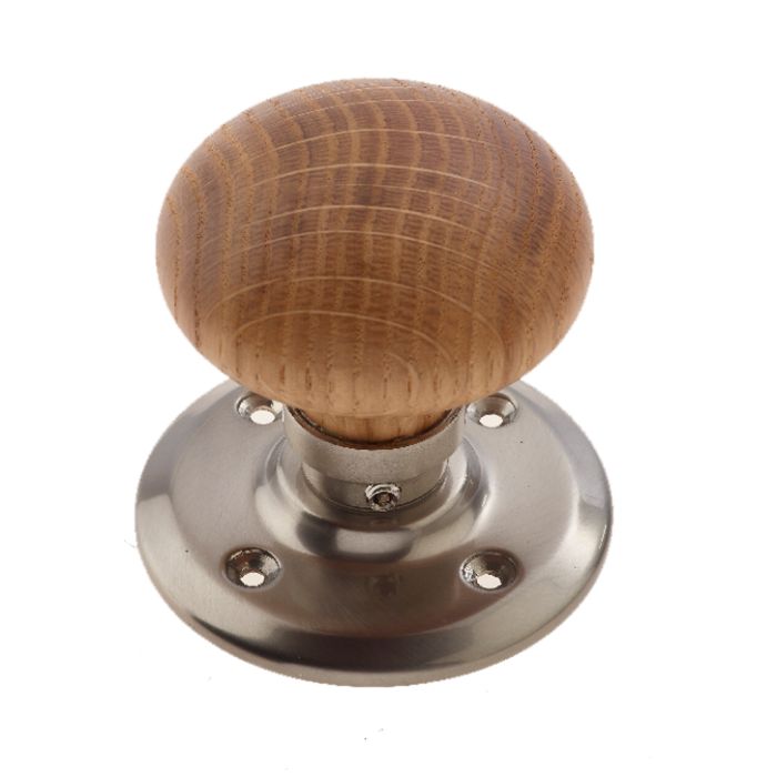 French Oak Mortice Door Knobs, Satin Nickel