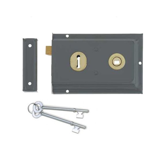 Reversible Rim Lock, Grey