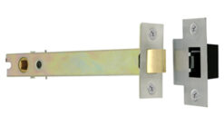 Double Sprung 6 Inch Tubular Latch (Bolt Through) - Silver Or Brass Finish