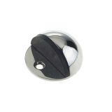 Oval Floor Mounted Door Stop (45mm x 22.5mm), Polished Stainless Steel