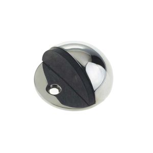 Oval Floor Mounted Door Stop (45mm x 22.5mm), Polished Stainless Steel