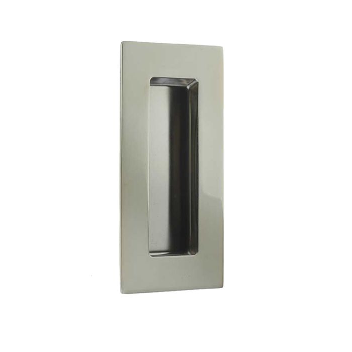 Rectangular Flush Pull (100mm x 50mm), Polished Stainless Steel
